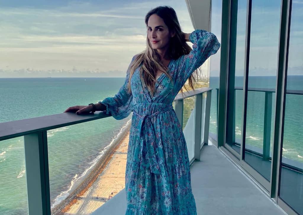 Ximena Herrera on sea beach