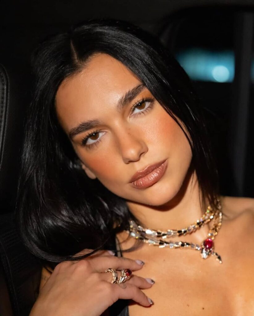 Dua Lipa Polka Dot Nails