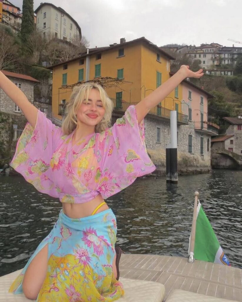 Sabrina Carpenter on boat