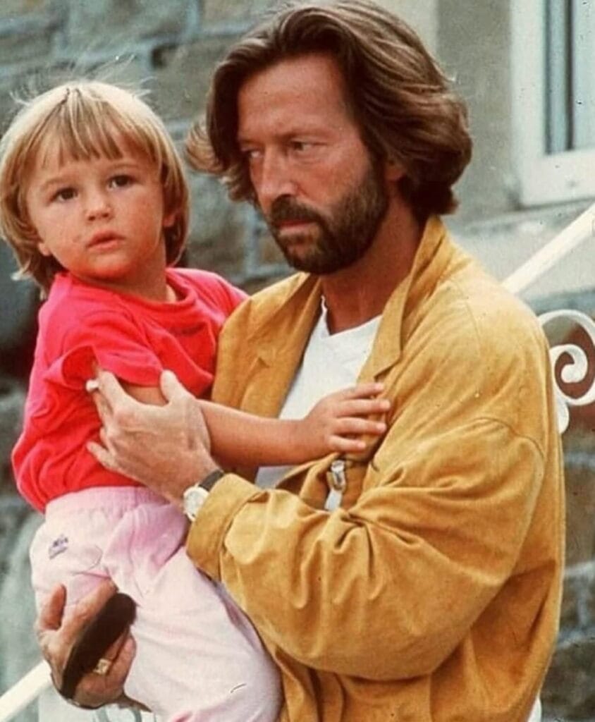 Conor Clapton with his father