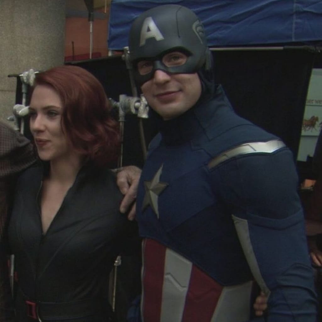 Scarlett Johansson with chris evans
